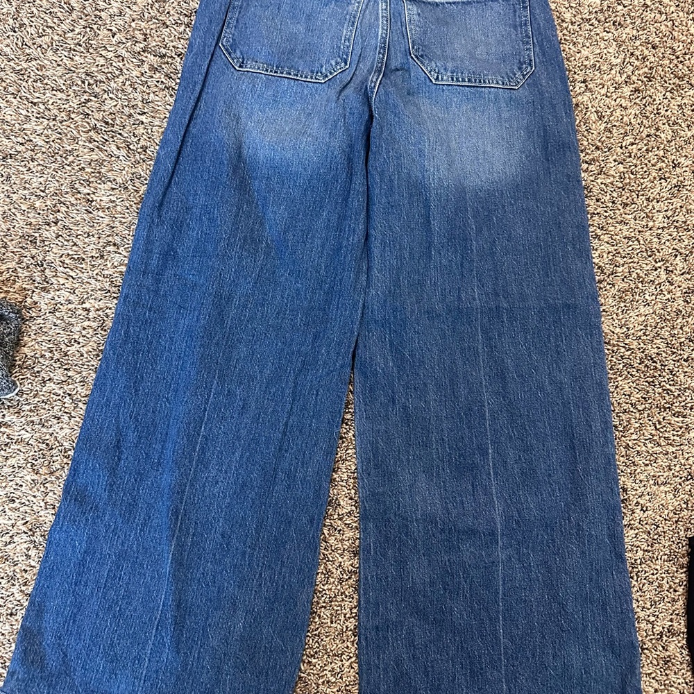 Reformation High-Rise Wide-Leg Jeans in Medium Blue - Picture 3 of 5